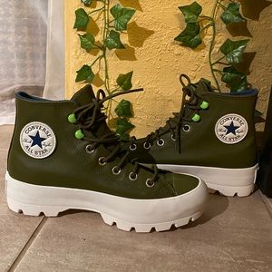 Army green Converse all star lugged winter “boot”